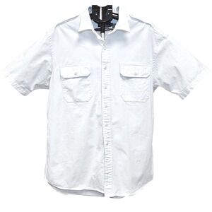 Vtg Polo Ralph Lauren GI Shirt Mens XL White Cotton Military Utility Work Shirt